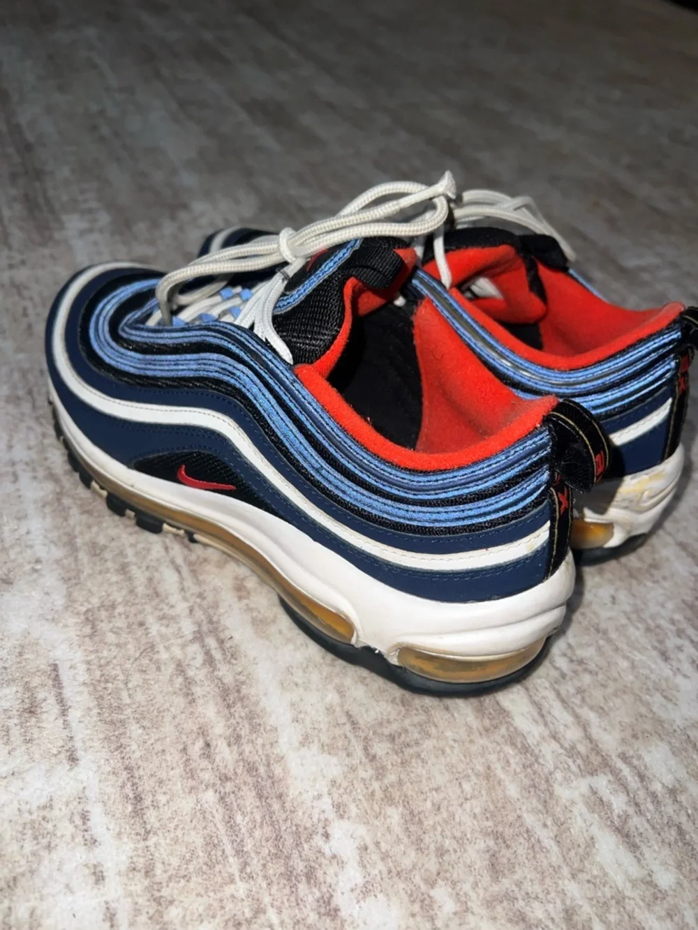 Nike Men’s Navy, White and Red Air Max 97 Sneakers